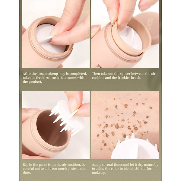 Flydende fregne-stempler, falske fregne-stempler, naturlig makeup, 1 tryk 2