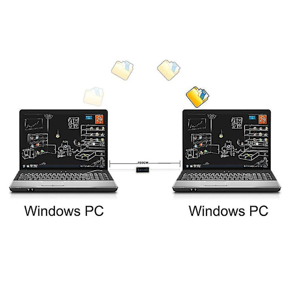 Usb-tietojensiirtokaapeli PC:ltä PC:lle Windowsille - Usb 2.0 Data Link PC-liitäntäkaapeli