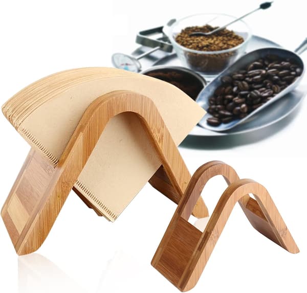 Coffee Filter Holder, Filter-Free, Made from Renewable Bamboo and Wood.