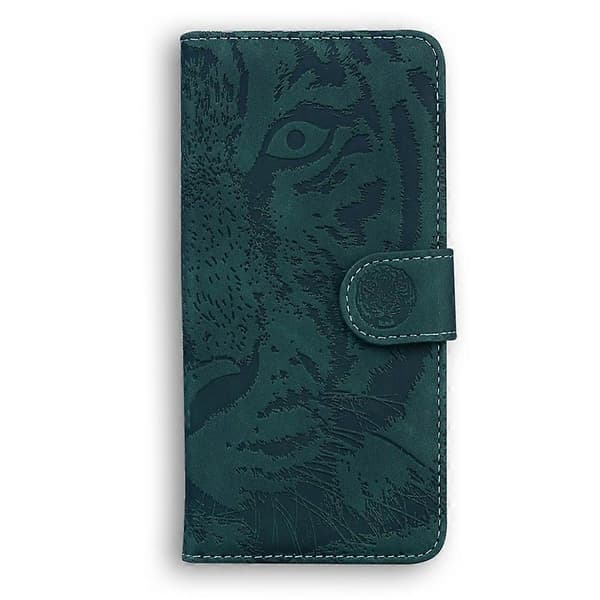 Tiger Präglat Läderfodral För Redmi 14C 4G Green