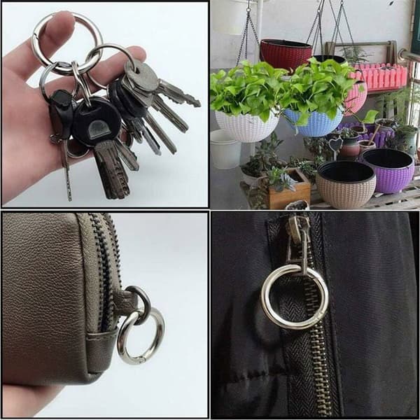 Väskkarbinhake, 30 stycken rund karbinhake, mini fjäderring rund karbinhake 20 mm nyckelringsklämmor