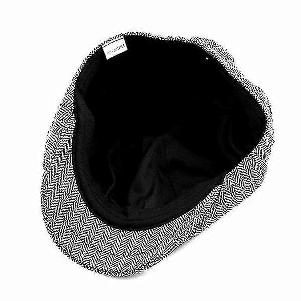 Herre Newsboy Cap i ternet mønster til mænd, Flat Cap, Kørehat