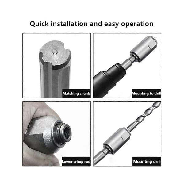 SDS Max til SDS Plus Adapter, Borechuck Konverteringsverktøy for SDS Max Hammere Slagborkonverter Black