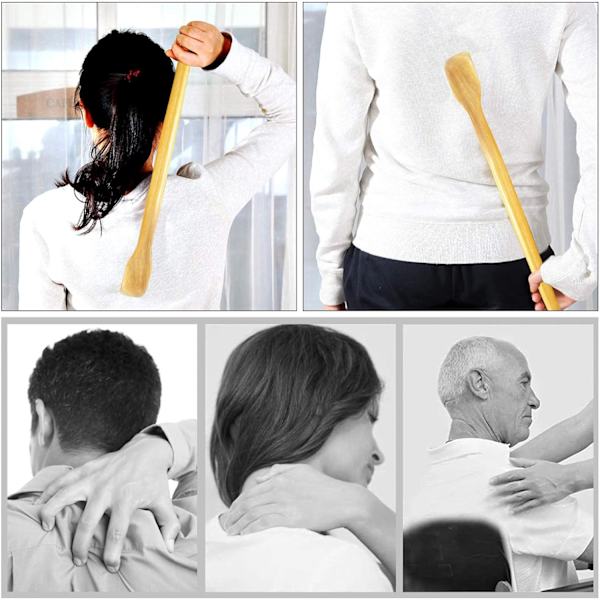 Träryggkliar, Manuell Ryggmassager Lång Ryggkliar för Kroppsavslappning Lindra Obehag Klåda (1st) h