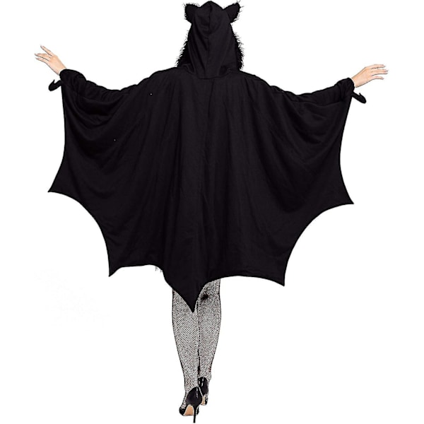 Halloween Kostume Kvinder Bat Cozy Sort Dyr Voksen Cosplay Vampyr Lynlås Kjole XXL