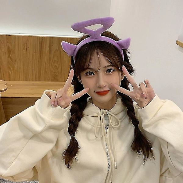 Teletubbies Hårbånd Anime Tegneserie Hårbånd Sød Tredimensionelt Hårbånd Lilla Purple