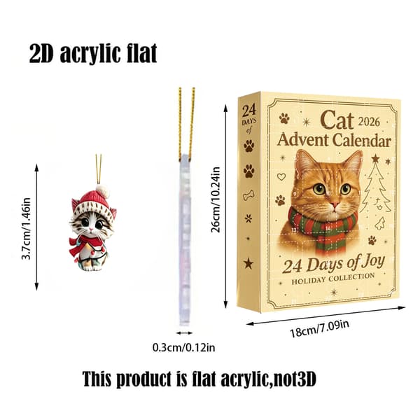 Adventskalender Blind Box 24 dager sjarmerende katteformede juletrepynt gaveeske nedtelling