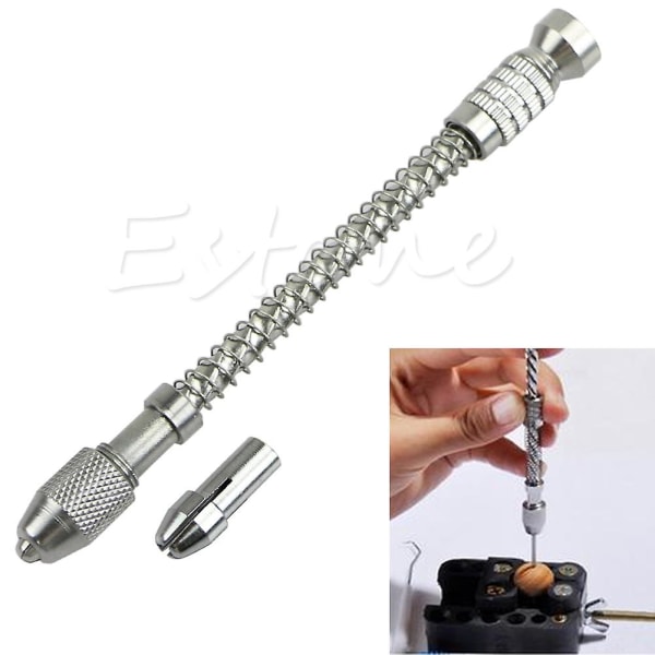 Håndholdt Mini Pin Vise Træ Spiral Hånd Push Drill Chuck Mikro Twist Bit Smykkeværktøj