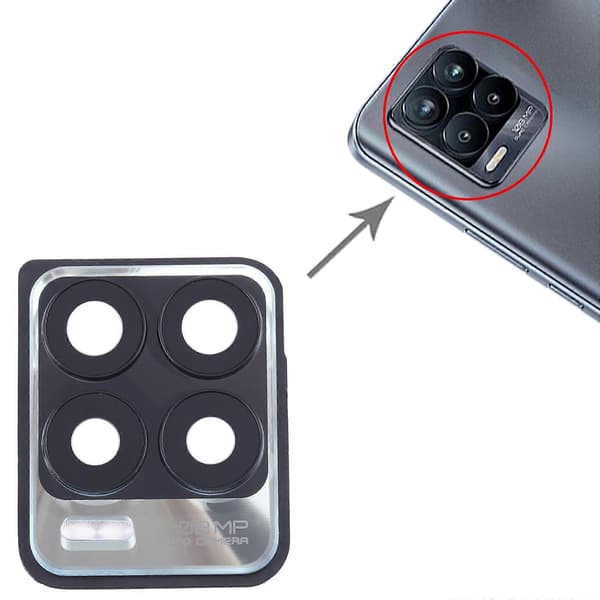 Kompatibel med Realme 8 Pro kameralinsedæksel (sølv) Silver