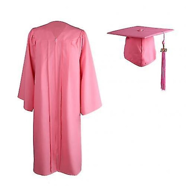 2022 Adult Zip Closure University Akateeminen valmistumispuku kaapu Mortarboard Cap Pink XXL