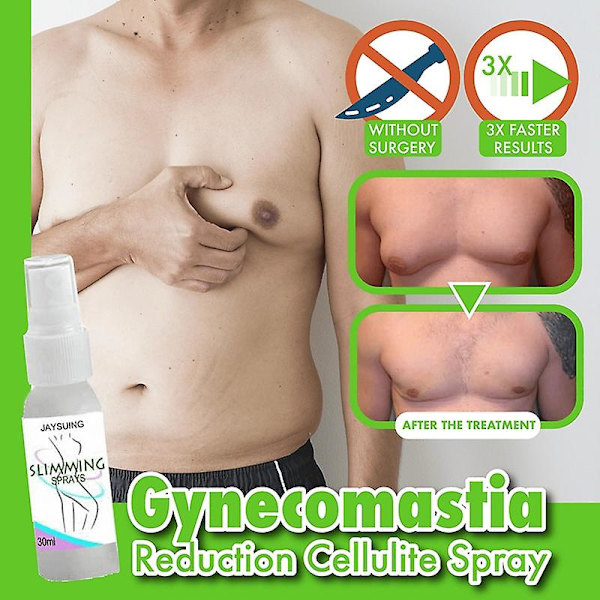 2 stk. Gynecomastia Cellulite Reductions Spray Muskel Accelererende Hærdning Spray Naturlige Ekstrakter Strammer Brystmuskler Fitness 1pc