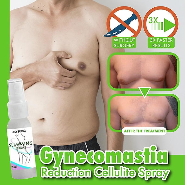 2 stk. Gynecomastia Cellulite Reductions Spray Muskel Accelererende Hærdning Spray Naturlige Ekstrakter Strammer Brystmuskler Fitness 2pcs