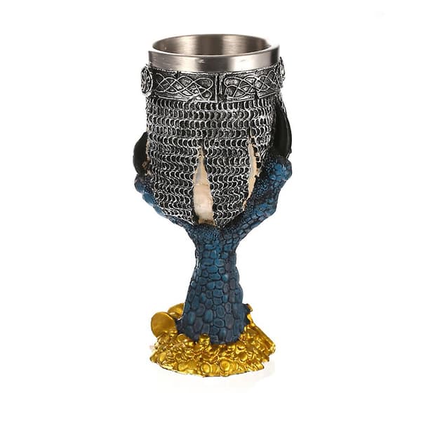 Kranie Vinglas Med Klo 3D Harpiks Rustfrit Stål Liner