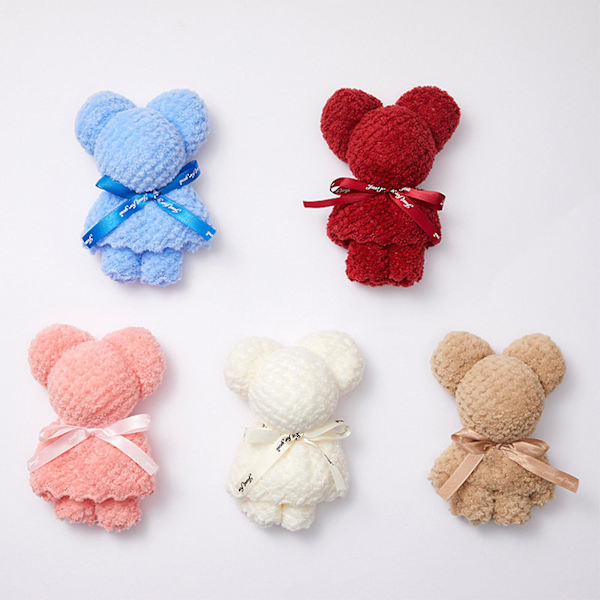 Björnbärande Handdukspresent med Väska | Söt Super Mjuk 30x30cm Examen/ Babyshower Handdukar | Flerfärgad Polyester | Unik Form