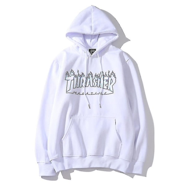 Unisex Thrasher Hoodie Letter Printed Sweatshirt Drawstring Hood With Pocket