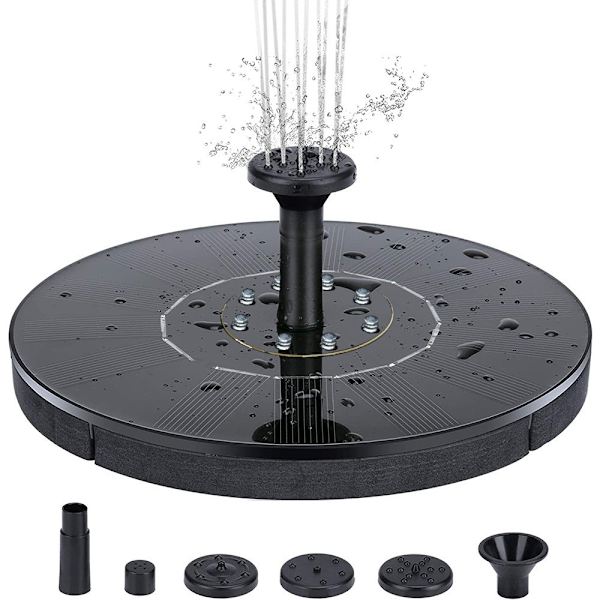 Fountain - Solarfontæne / Fontæne Solcelle - 16 cm Sort