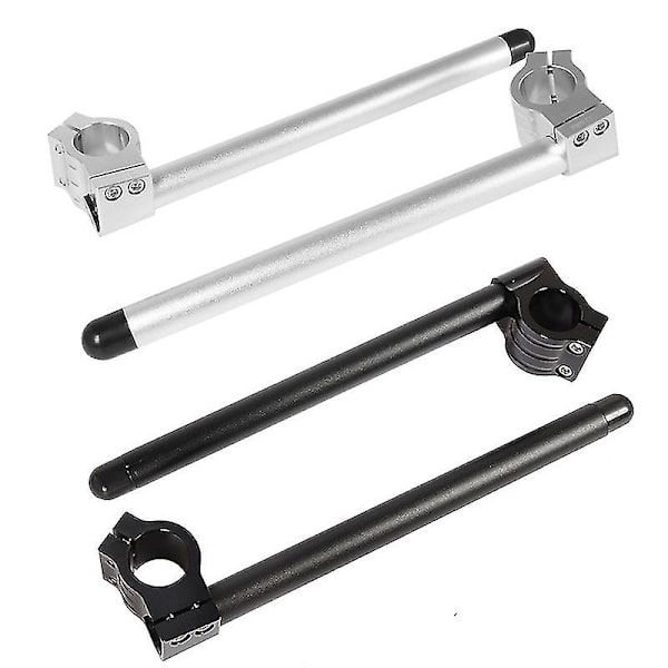 Motorcykel Styrstænger 22mm Styrstang Clip-ons Gaffel Styrstang Clip Ons Til Universal Cafe Racer Motorcykel 31mm - 51mm Aluminium 45mm Silver