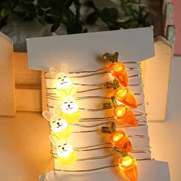 Meterlampa Sträng Påskdekoration Ägg Kanin Form Ljussträng Led Ljus Pvc Flerfärgad Vanlig Batterilåda Dekorera 2 meter 20 lights