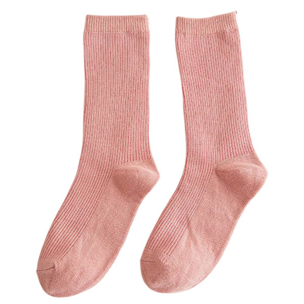 Farverige Strømper Tynde Bomuldsstrømper Bløde Åndbare Høj Elastiske Strømper Til Voksen Barn Light Pink Adult