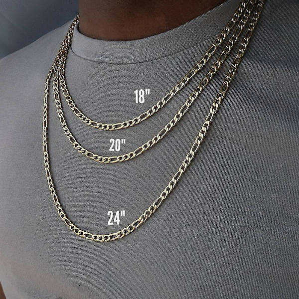 2023 Modekedja Halsband Män Temperament 3mm Bredd Rostfritt Stål Kedja Halsband För Män Smycken Present gold 20inch(50cm)