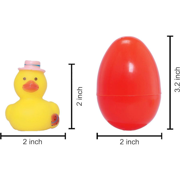 12 kpl Täytettyjä Pääsiäismunia Kumikissoilla, Kirkkaat Värikkäät Pääsiäismunat Esipakattuina Erilaisilla Keltaisilla Kumikissoilla Hauskaa Kylpyyn - Newway Gifts vacation duck