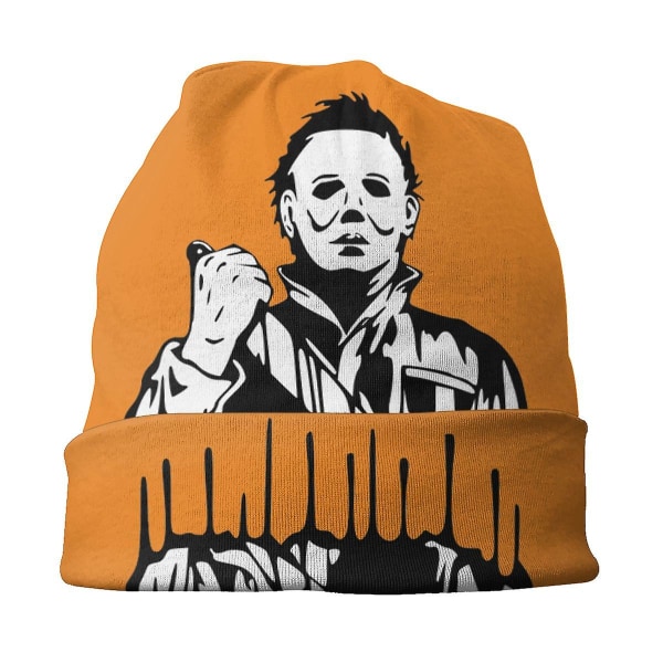 Michael Myers Kniver Kunst Slouchy Beanie Hat Kvinner Menn Halloween Skrekkfilm Hip Hop Knitting Skullies Beanies Cap For Winter Ski 6