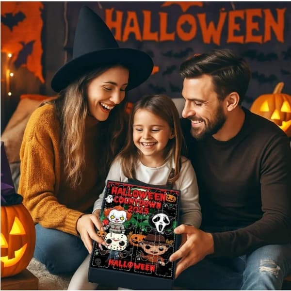Halloween-nedtelling 2026, 24 dager: Adventskalender med overraskelser, gave til barn, blindboks med spøkelsespynt