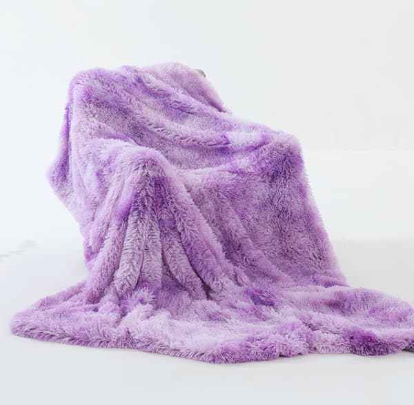 Dobbel Lag Langhåret Rya Teppe Lilla purple S