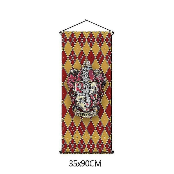 Harry Potter Fan Plaid Hængeflag Hogwarts School of Witchcraft And Wizardry Flagtapet Indendørs Scene Dekorativt Hængeflag Gryffindor 41*109cm