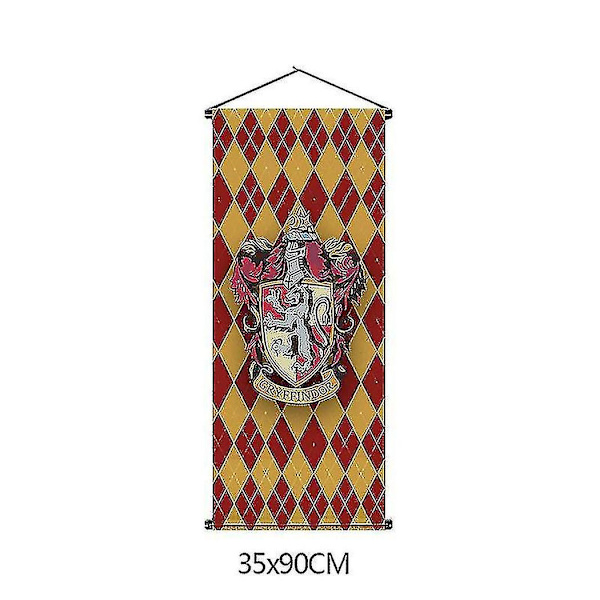 Harry Potter -faneille tarkoitettu ruudullinen roikkuva lippu Tylypahkan velhojen ja noitien koulu -lippu seinävaate sisätilojen koristeluun Gryffindor 41*109cm