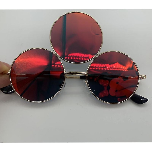 2023 Nye Third Eye Runde Solbriller Kvinder/Mænd Reflekterende Spejle Sorte Holiday Solbriller Tre linser Eyewear Shades Uv400 wine red