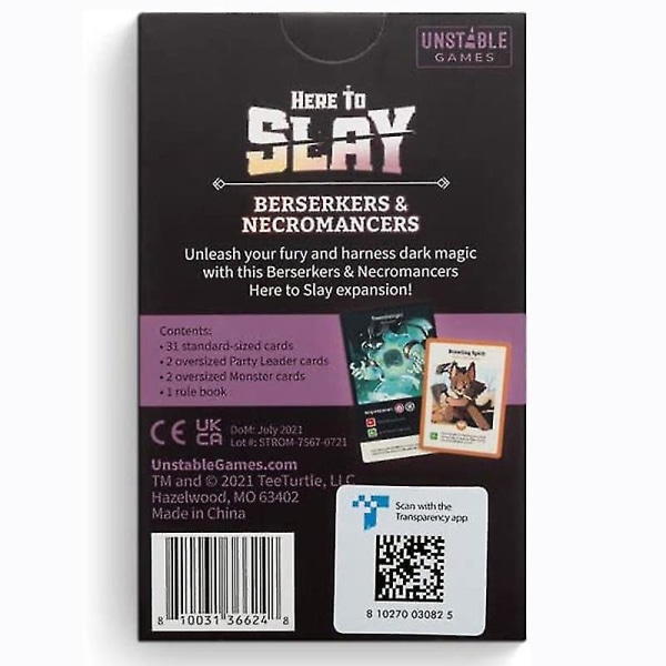 Here To Slay Berserker & Necromancer Expansion Pack - Designed To Be Added To Your Here To Slay Base Game