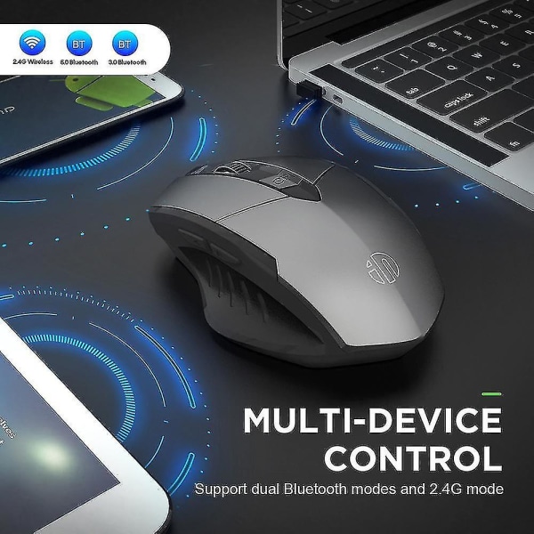 INPHIC PM6 Bluetooth 2.4G USB Trådløs Mus Datamaskin Bærbar PC Stille Oppladbar Ladning Hjem Ga Multicoloured C