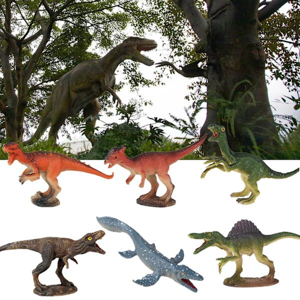 6-pack Dinosaurie Leksak Indeformerbar 3D Stressreducerande Djur Dinosaurie Modell Actionfigurer För Barn Jiyuge A