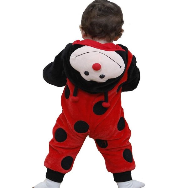 Reedca småbarnsdinosaurkostyme, søt, hette-heledress dyrekostyme Halloween ladybug 3-6 Months