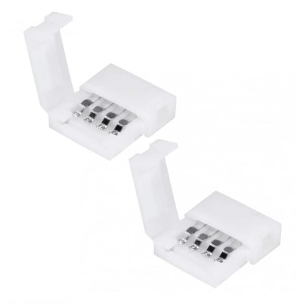 2 stk. LED-kontakter for 4-polet flat LED-stripe 10mm RGB