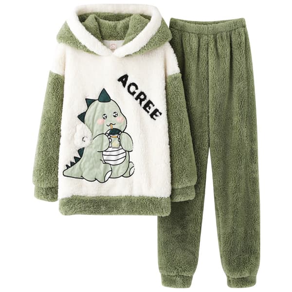 Loungewear Par Pyjamasset för Par Kvinnor Män Vinter Tjock Pyjamas Sovkläder
