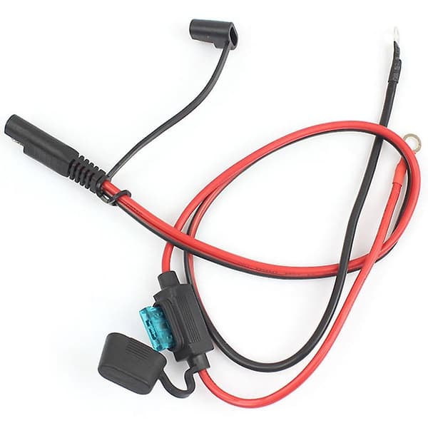 2 stk. Motorcykel Batterioplader Ladekabel Hurtig Afbryderstik Til 12v Ringterminal Sikring