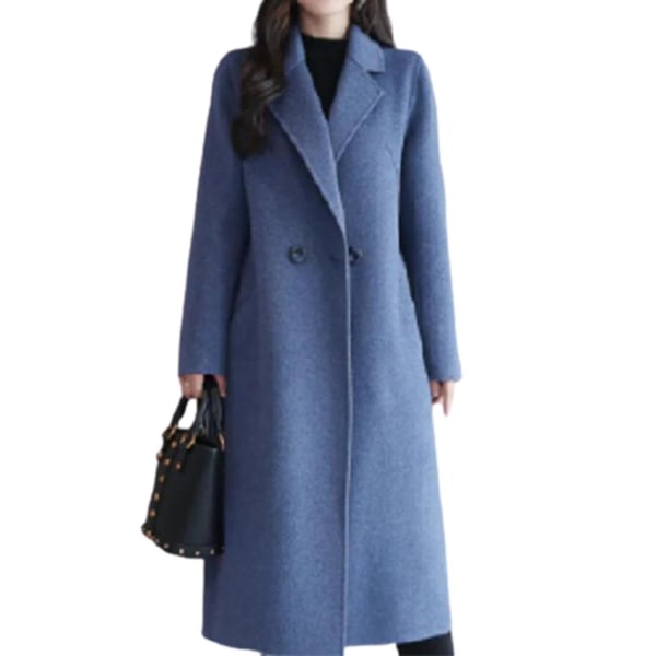 Klassisk Kåpe med Sløyfe for Kvinner - Vinter- og Høstjakke Jsir 3XL Royal Blue