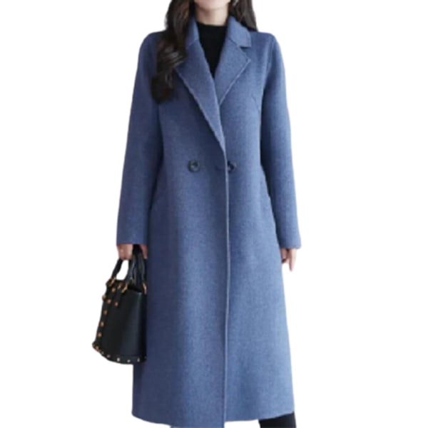 Klassisk kavajkappa för kvinnor - Ytterkläder för vinter och höst Jsir 2XL Royal Blue
