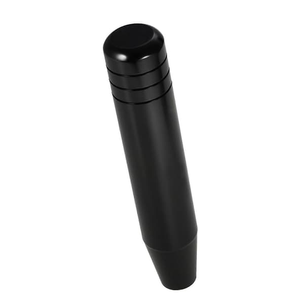 Sort 18 cm lang universal gearknop i aluminium til bil og lastbil med 3 adaptere