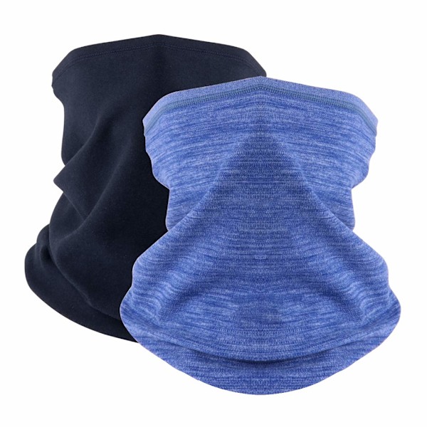 Vinterhalsvärmare Fleece Vindtät Halskrage Snood för Män Kvinnor Kallt Väder Ansiktshalsduk Huvudbonad för Skidåkning Löpning Cykling Navy Blue+blue