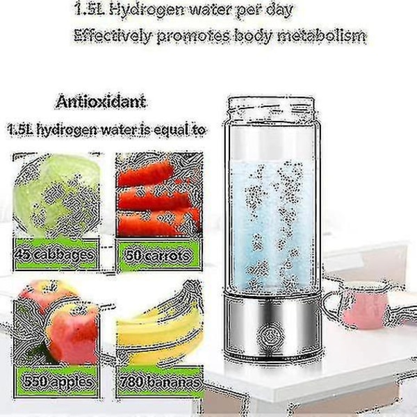 Hydrogengenerator vannflaske, ekte molekylær hydrogenrik vanngenerator ionisatormaskin -n4870