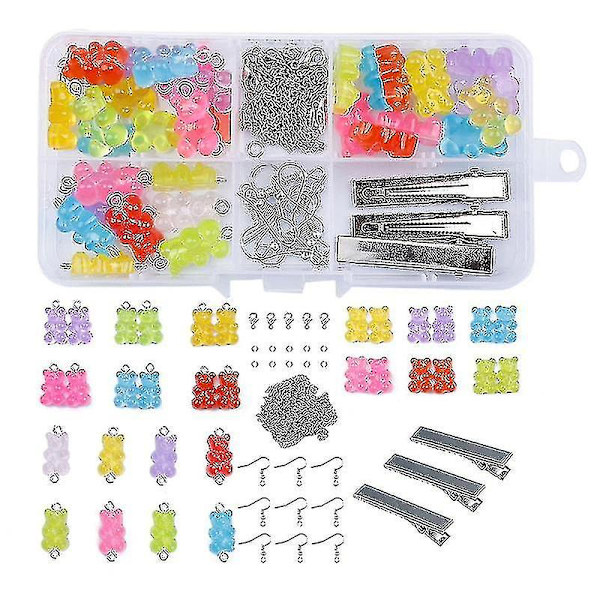 DIY Färgglada Gummy Resin Björnar Berlocker