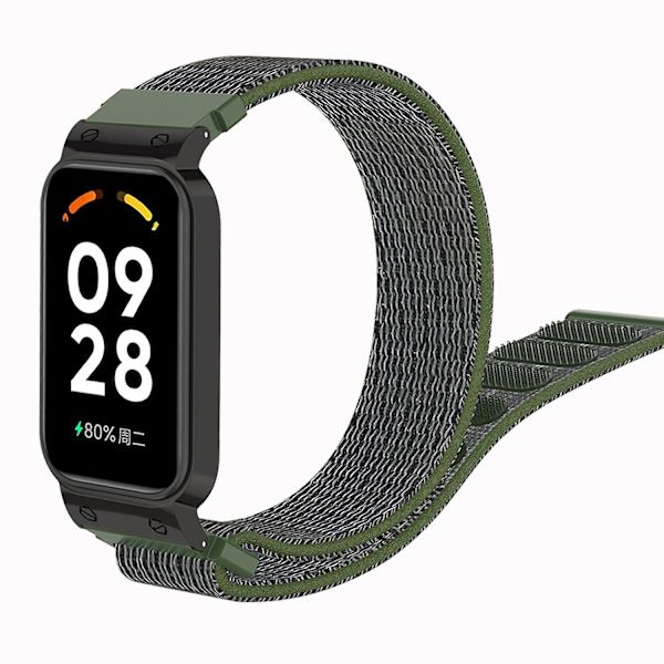 Til Redmi Band 2 Åndbar Urrem Fleksibel Nylon Armbånd Smart Urrem til Kvinder/Mænd Army Green