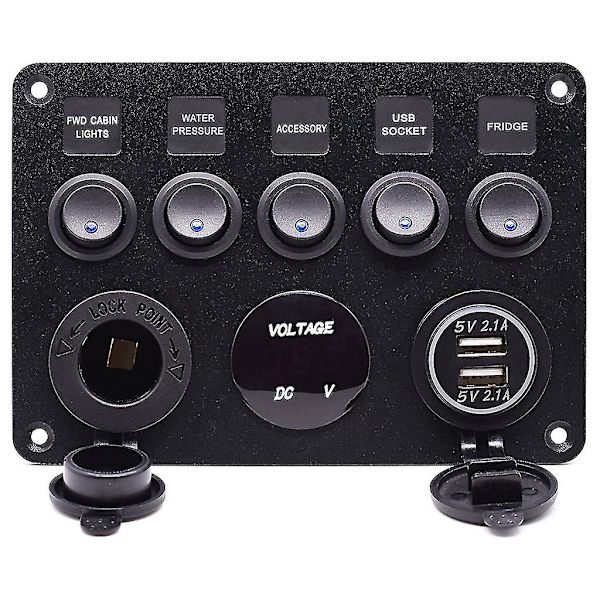 Universal Vehicle-Mounted Power Panel 12-24v Switch Panel With Dual Usb