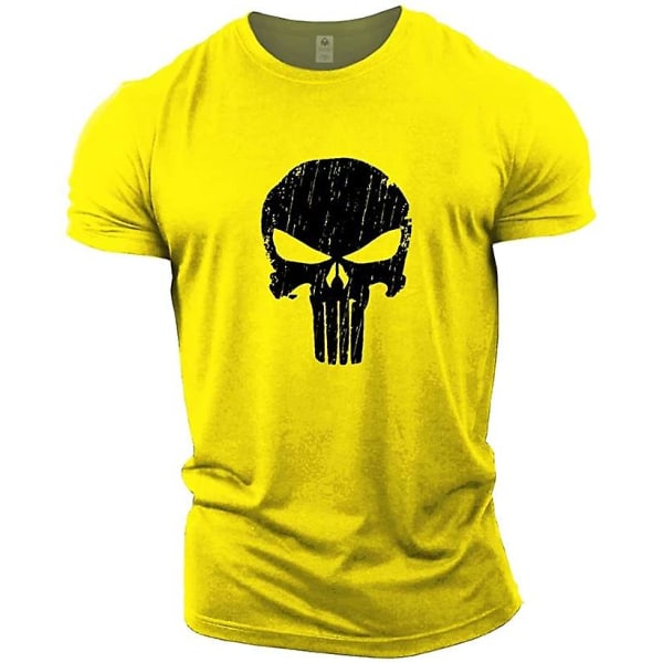 Punisher Skull Bodybuilding Top Yellow L
