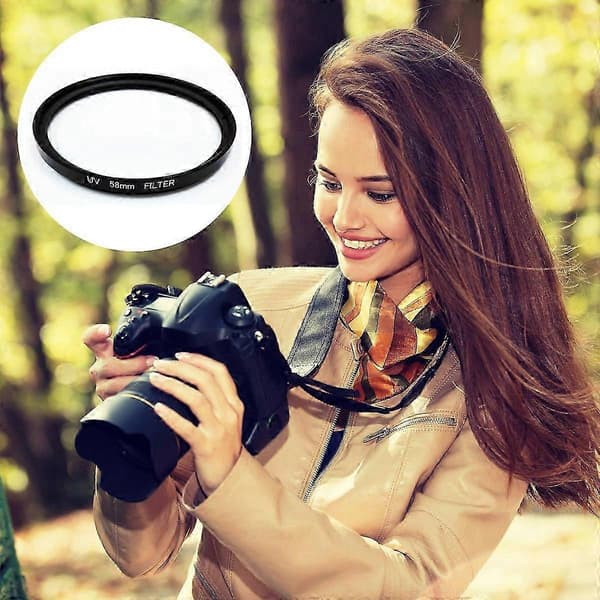 UV Filter 58mm Linsebeskyttelse til Kamera Filter 500D 1000D Black