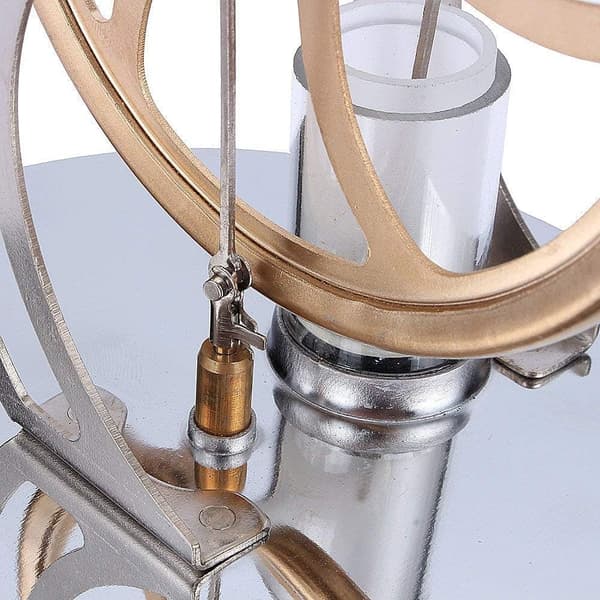 Unique Coffee Timer Steam Engine Model For Thermal Energy Conversion And Puzzle Toy, Elegant Design With Low-Friction Piston For Education And Science