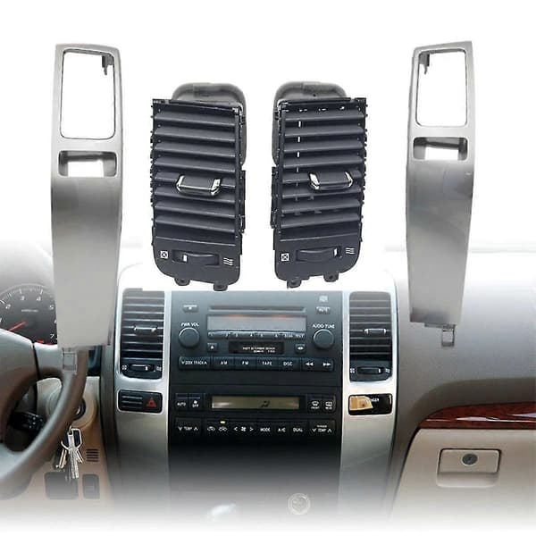 Biludluftningsdashboard udluftningssensorpanel til Land Cruiser Prado 120 Fj120 2003-2009 tilbehør gx20241211283 Black  Silver